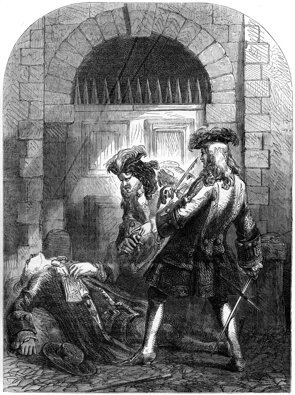 Mordet på skuespilleren William Mountford, 1692, 1800-tallet af Unbekannt