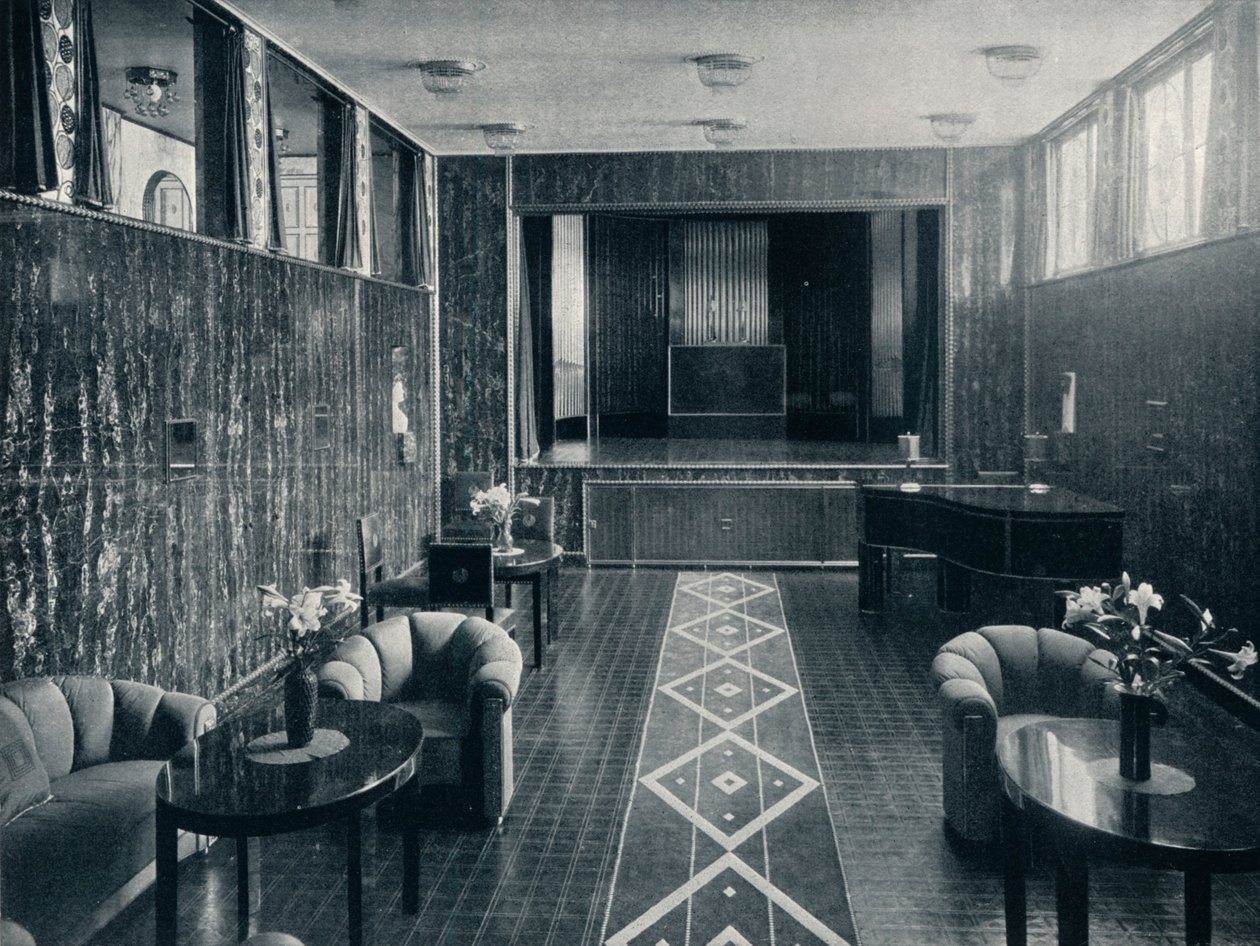 Musikrummet i Stoclet-paladset, Bruxelles, Belgien, c1914 af Unbekannt