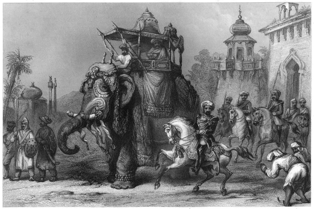 Nana Sahib med sin eskorte, c1860 af Unbekannt