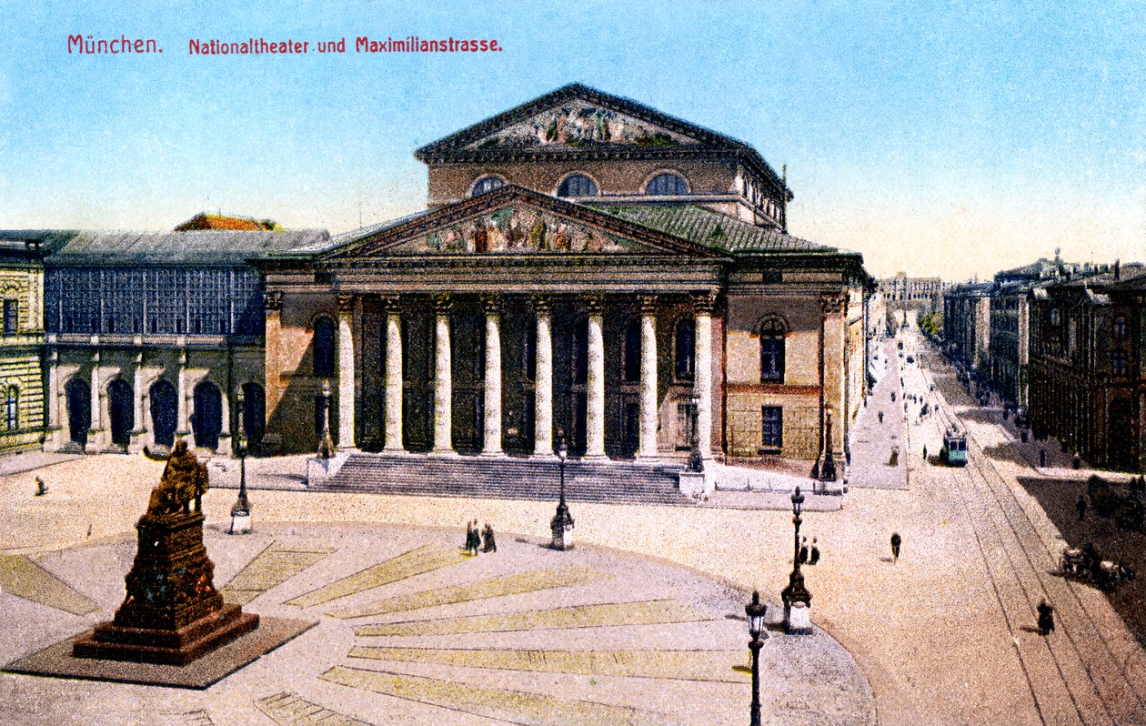 Nationalteatret og Maximilian Strasse, München, Tyskland, 1925 af Unbekannt