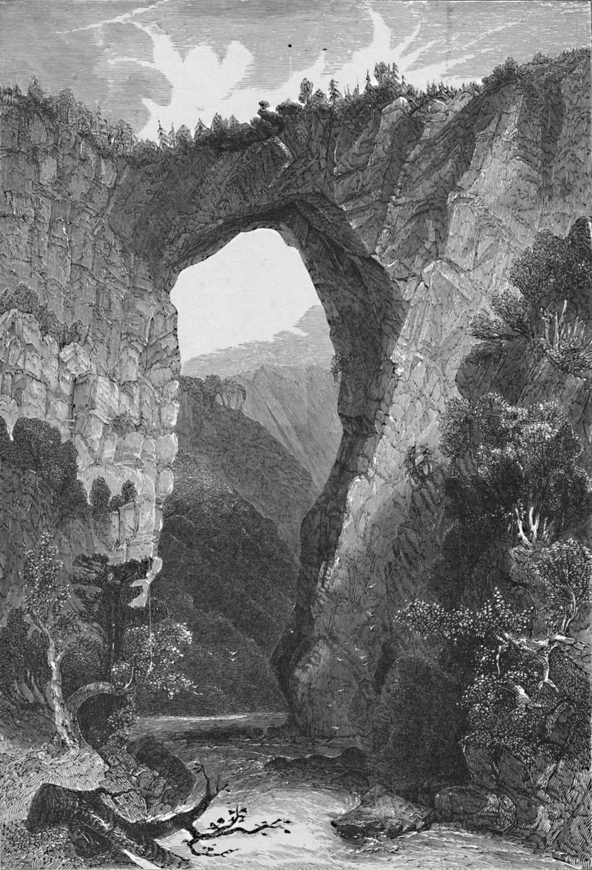 The Natural Bridge, Virginia, 1883 af Unbekannt