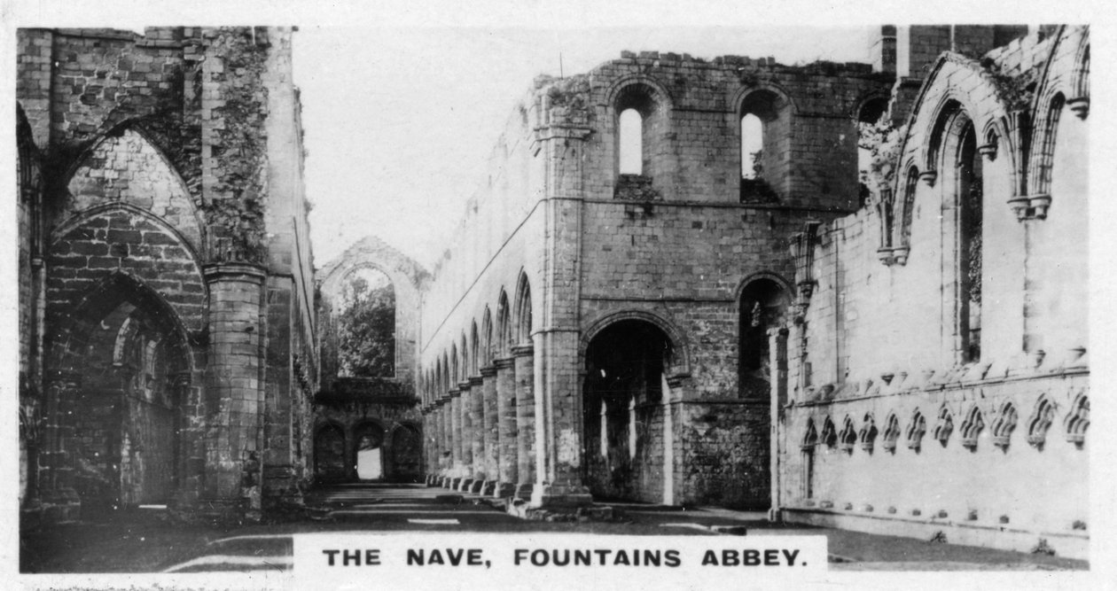 The Nave, Fountains Abbey, North Yorkshire, c1920