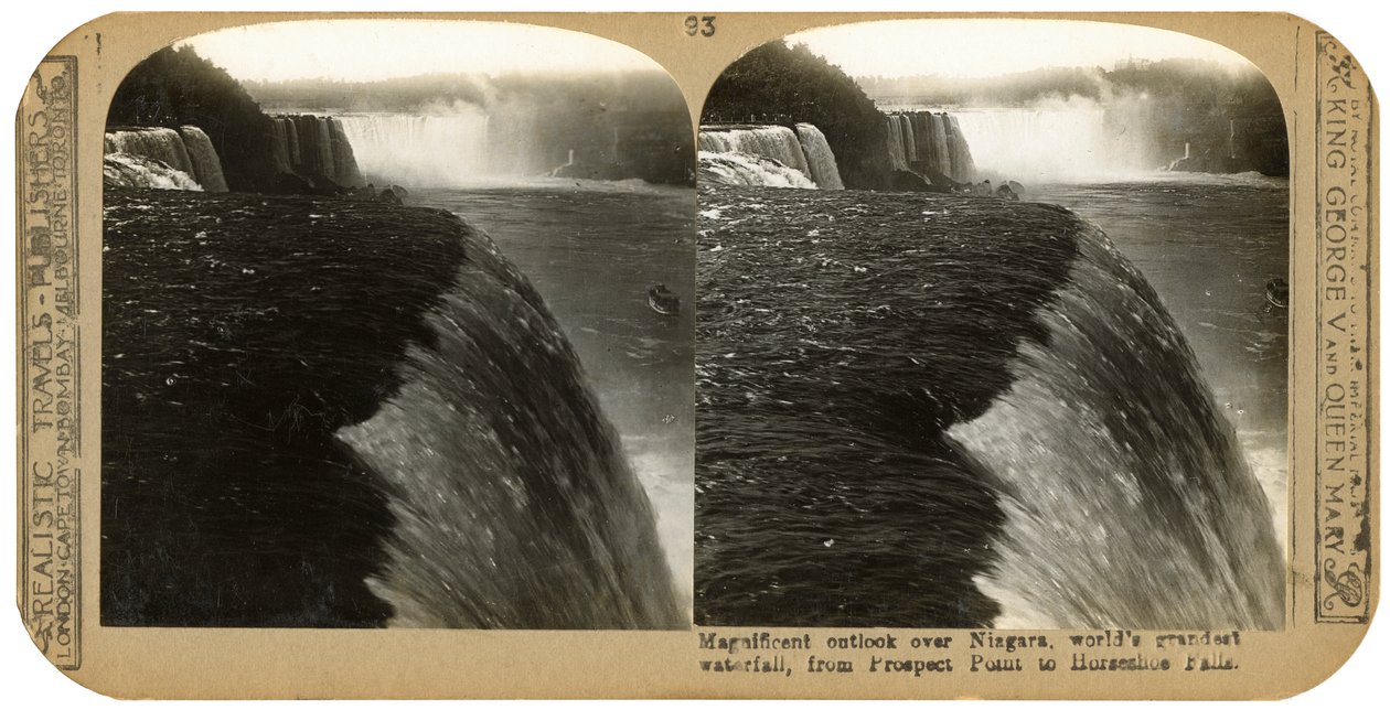 Niagara Falls, fra Prospect Point til Horseshoe Falls, slutningen af det 19. århundrede af Unbekannt