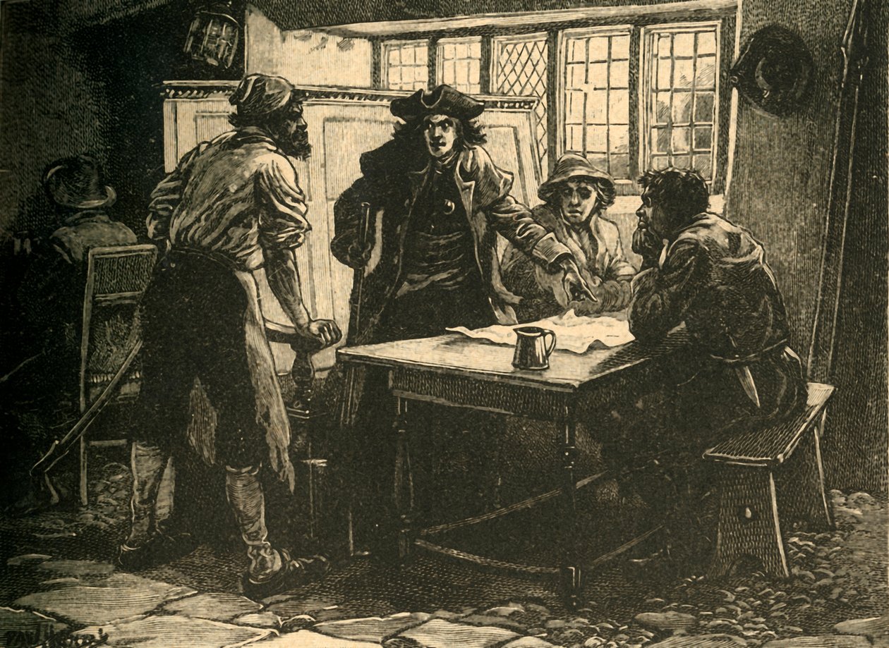 Nottingham-kaptajnen og agitatorerne på White Horse Inn, Pentrich, Derbyshire, 1817 c1890. af Unbekannt