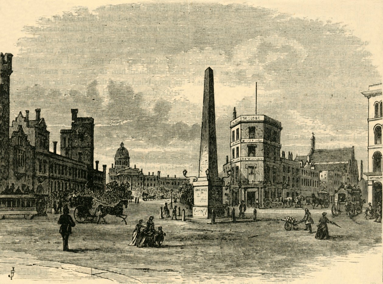 Obelisken i St. Georges Circus, c1878. af Unbekannt