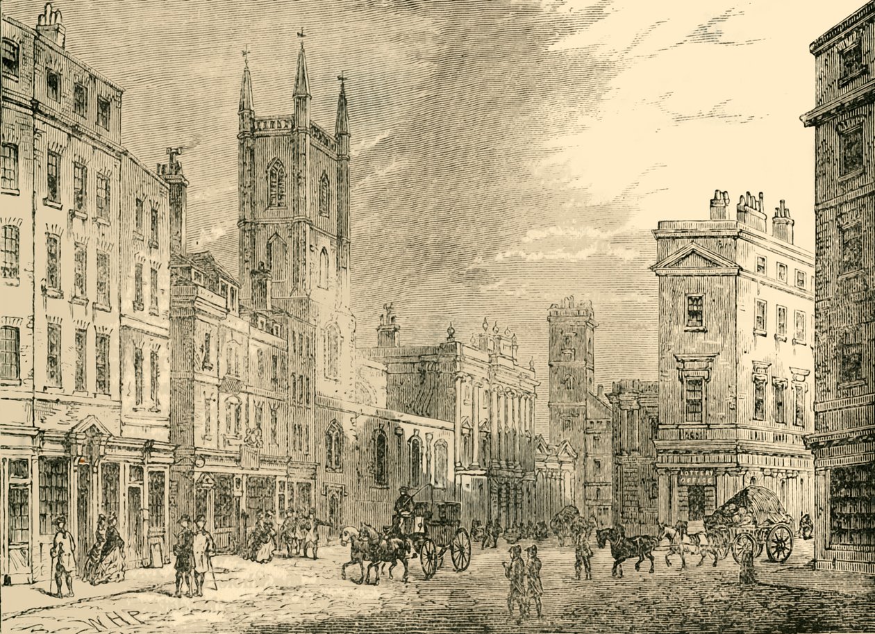 The Old Bank of England, ser fra Mansion House, 1890. af Unbekannt