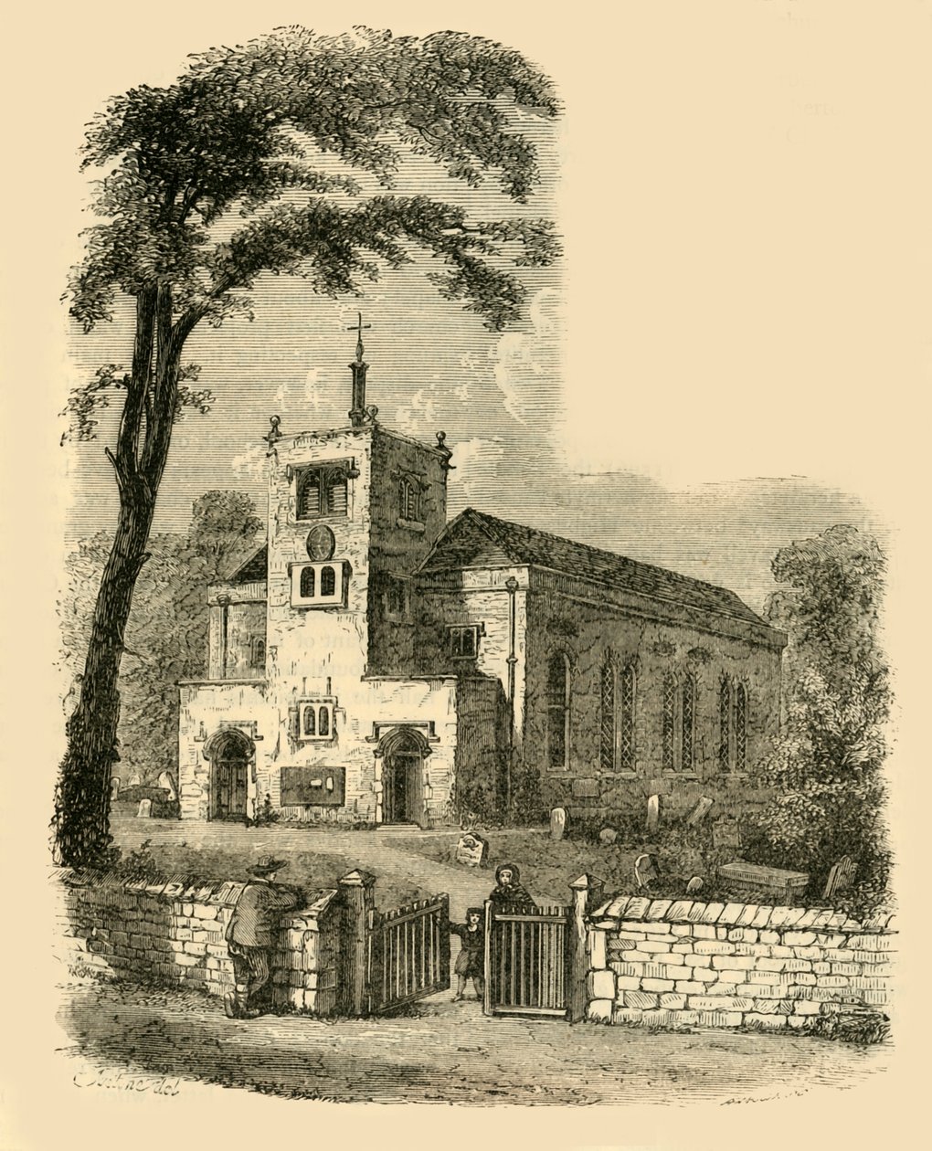 Det gamle kapel, Highgate, 1830, c1876. af Unbekannt