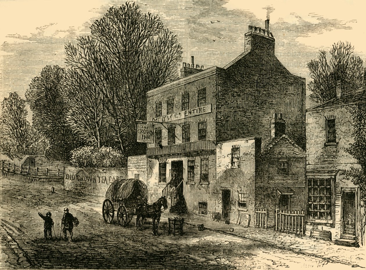The Old Crown Inn, Highgate, 1830, c1876. af Unbekannt