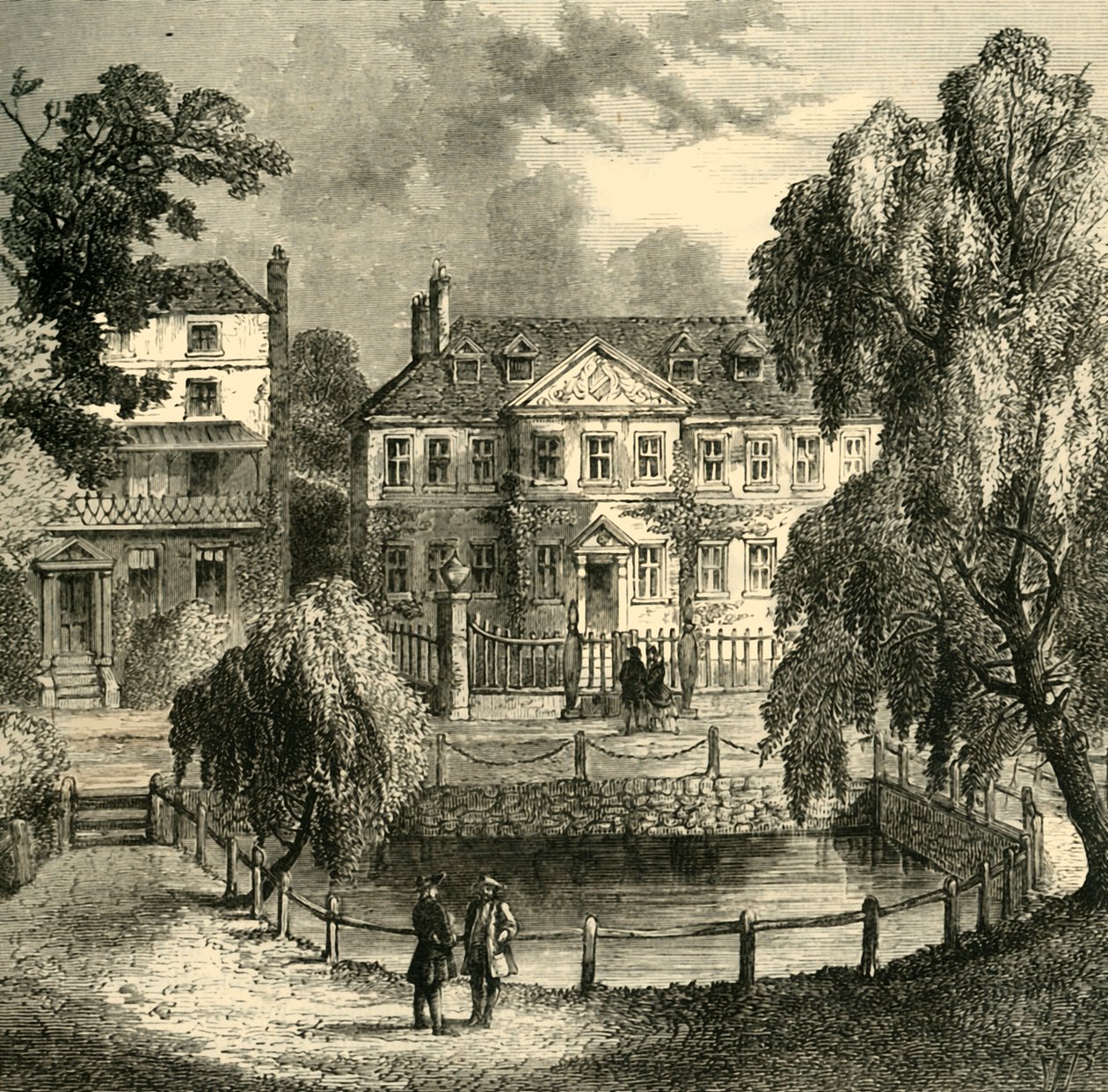 Det gamle hus på den grønne, c1878. af Unbekannt
