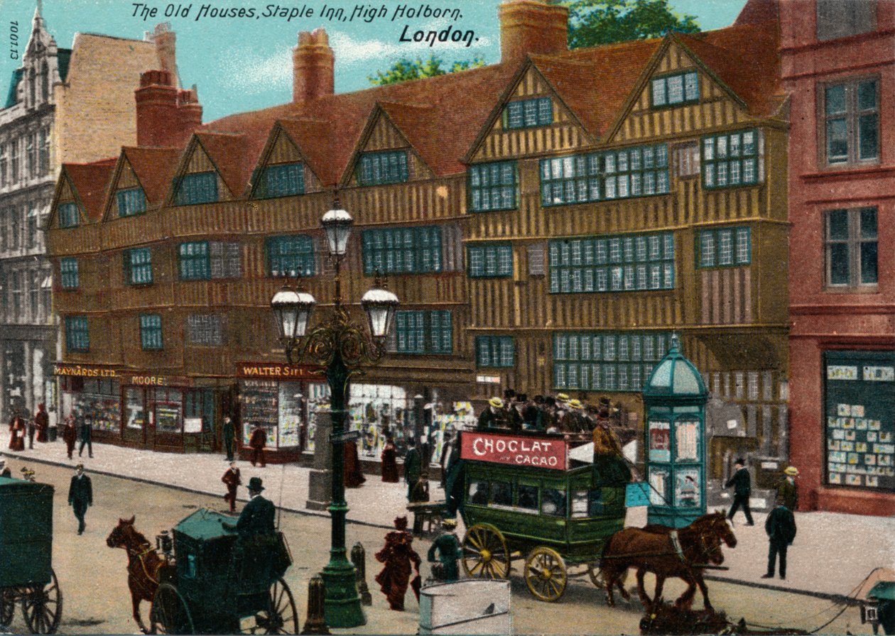 The Old Houses, Staple Inn, High Holborn, London, 1905 af Unbekannt