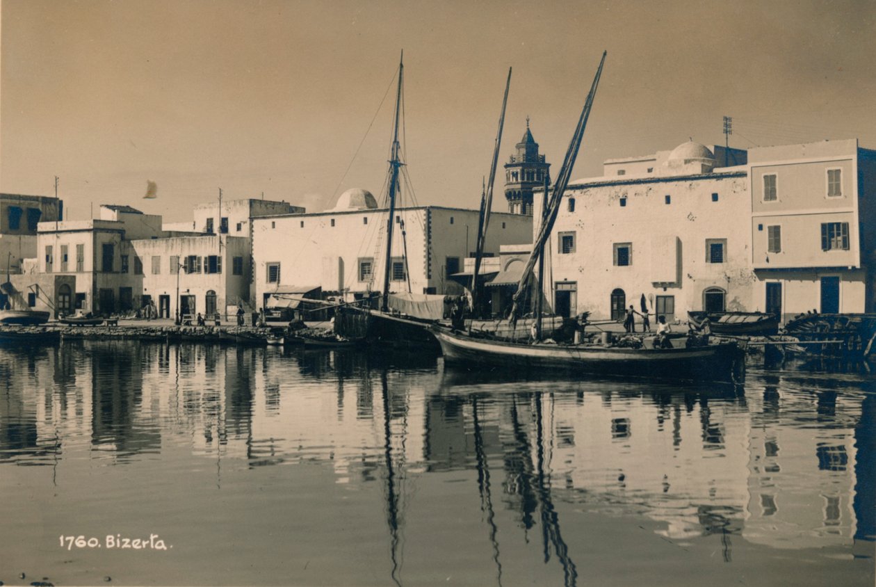 Den gamle havn i Bizerta, Tunesien, 1936 af Unbekannt