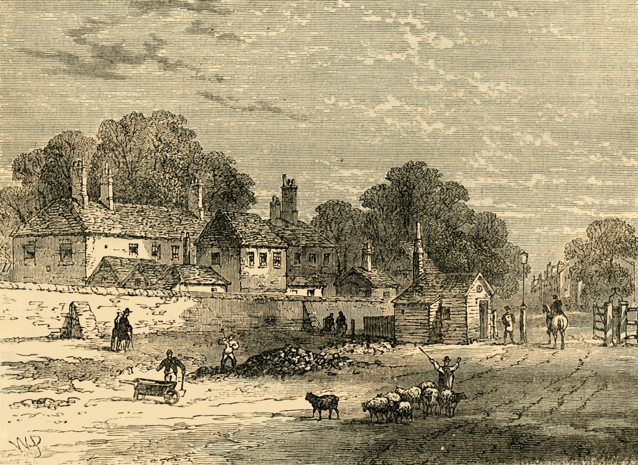 The Old Turnpike, Kensington, i 1820, c1876. af Unbekannt