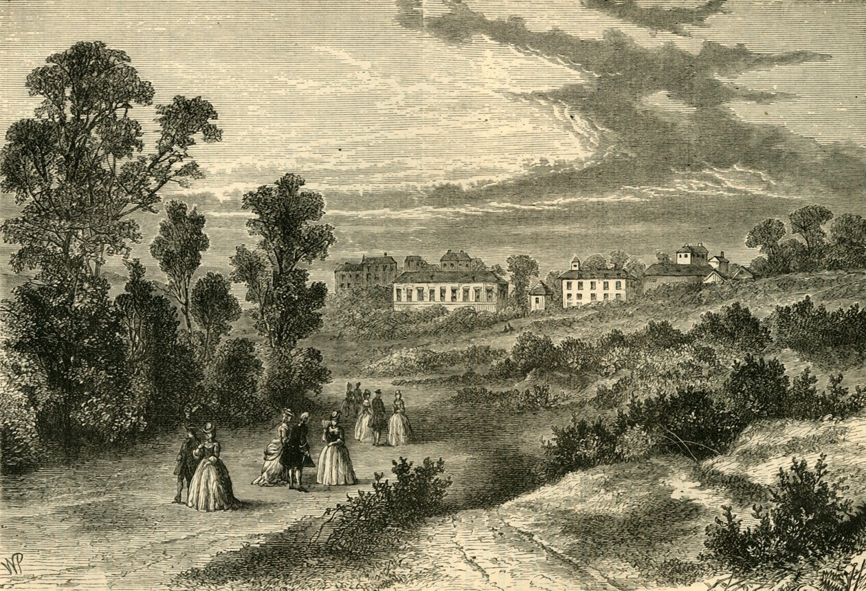 The Old Well Walk, Hampstead, omkring 1750, c1876. af Unbekannt