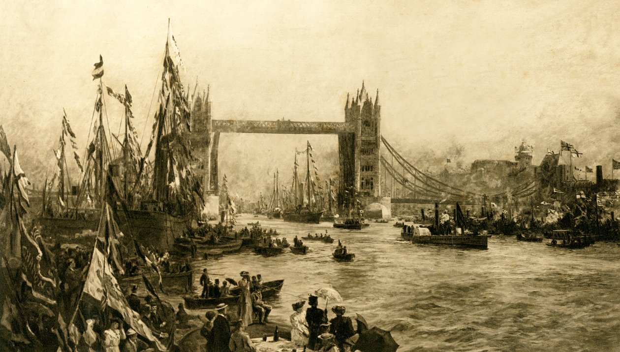 Åbningsceremonien for Tower Bridge, c1894. af Unbekannt