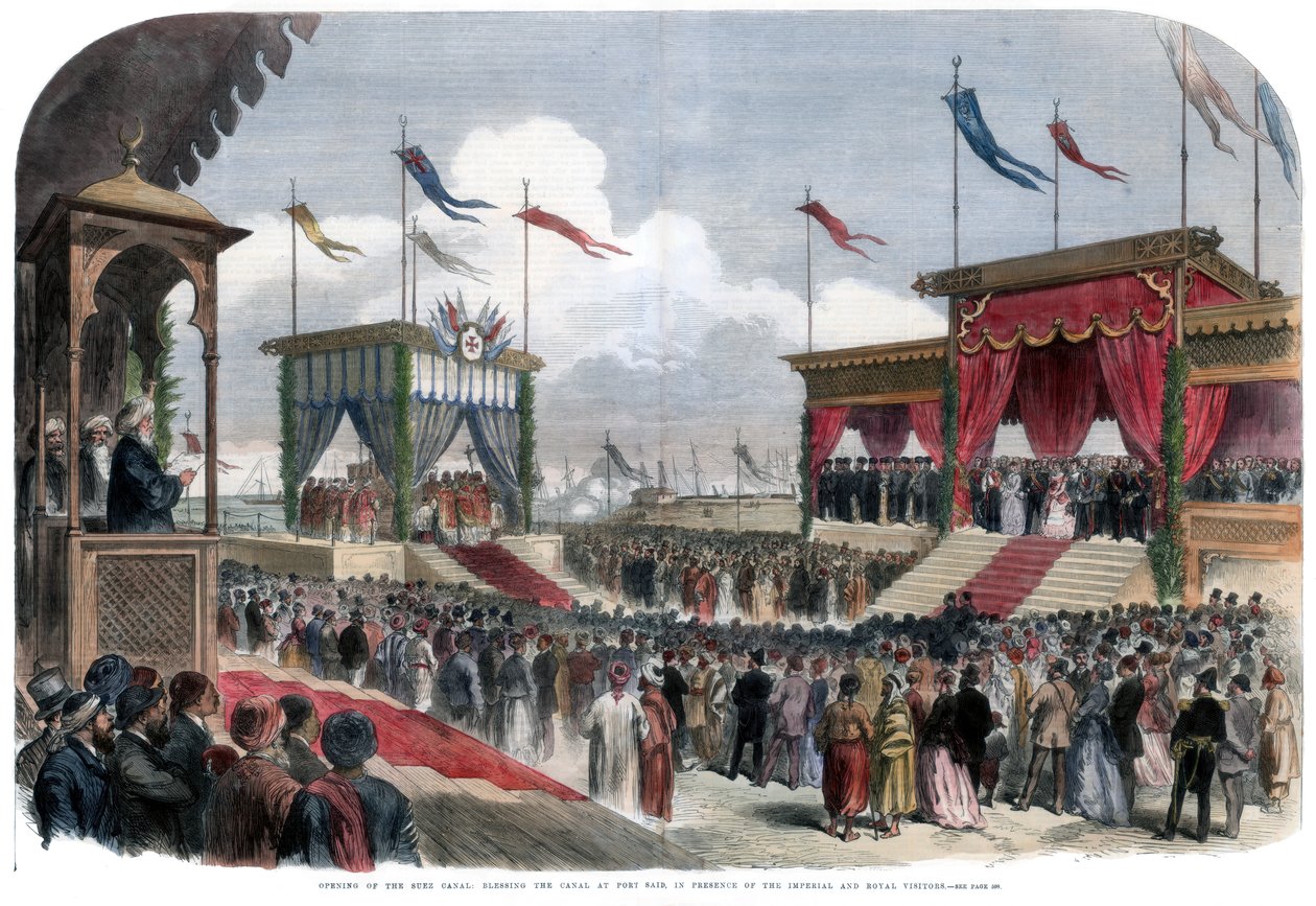 Åbningen af Suez-kanalen, Port Said, Egypten, 17. november 1869 af Unbekannt