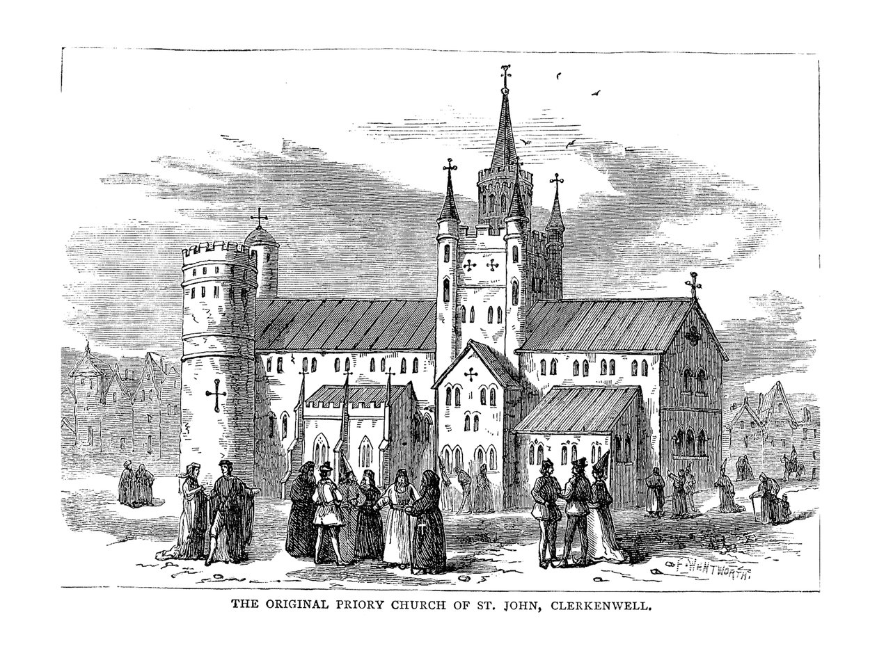 Den oprindelige Priory Church of St. John, 1878 af Unbekannt