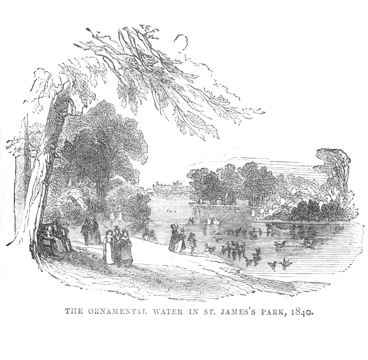 The Ornamental Water in St. James Park, 1840, c1870 af Unbekannt