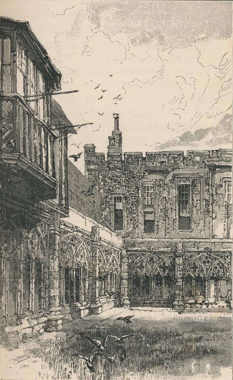 The Outer Cloisters og Anne Boleyns Window, 1895 af Unbekannt