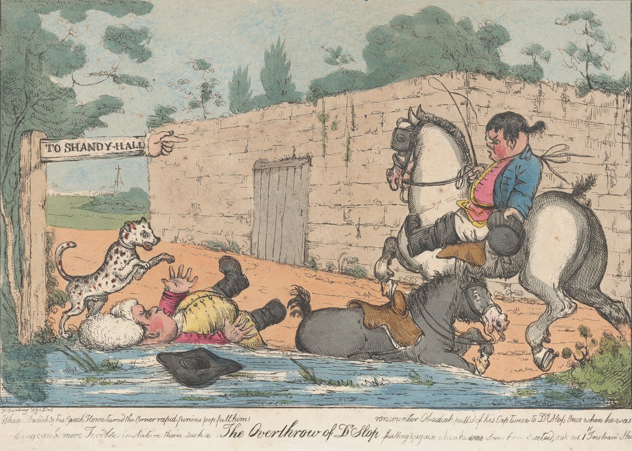 Dr. Slop Tristram Shandy omstyrtede, 1800-20. af Unbekannt
