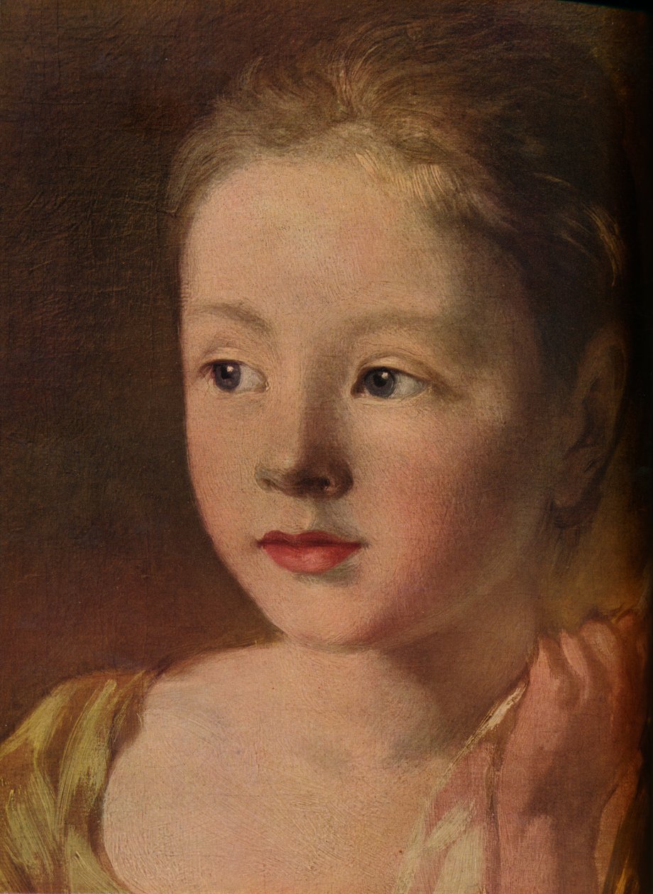 Malernes døtre jagter en sommerfugl, detalje, c1756, 1937 af Unbekannt