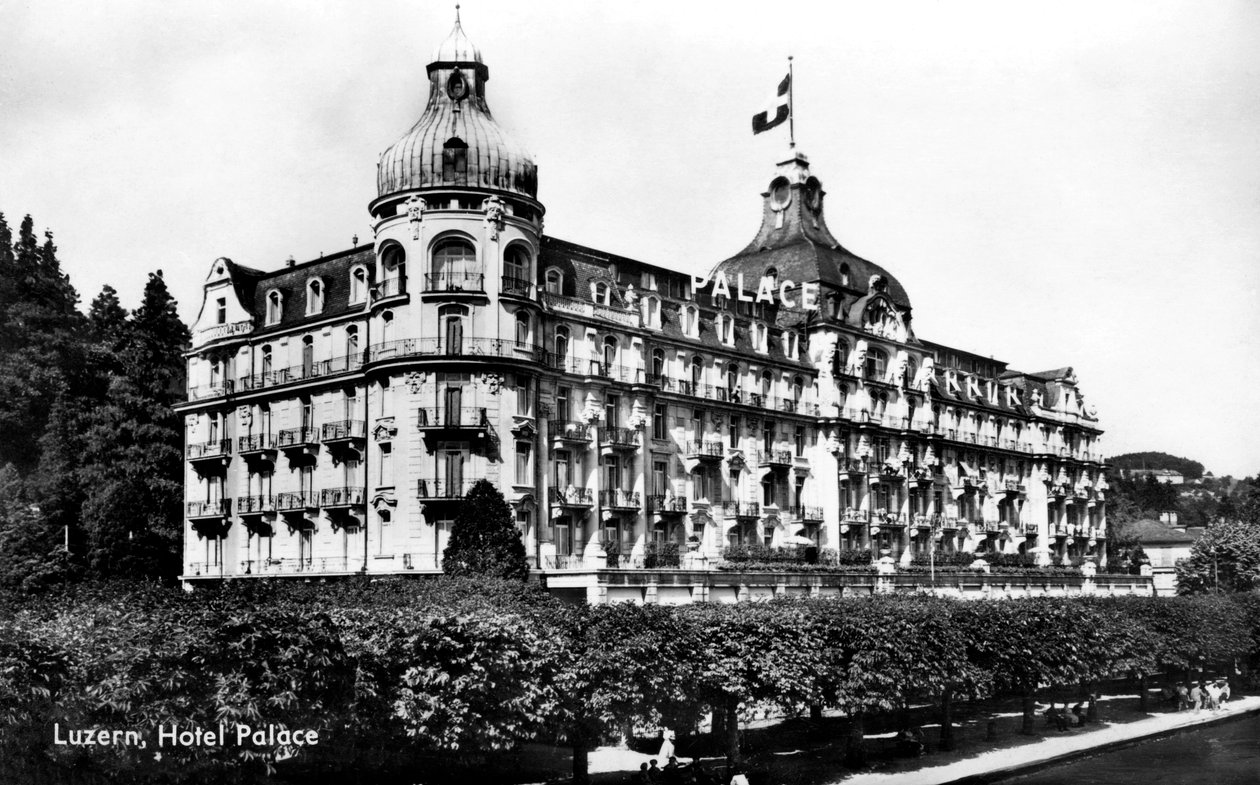 The Palace Hotel, Luzern, Schweiz, begyndelsen af det 20. århundrede af Unbekannt