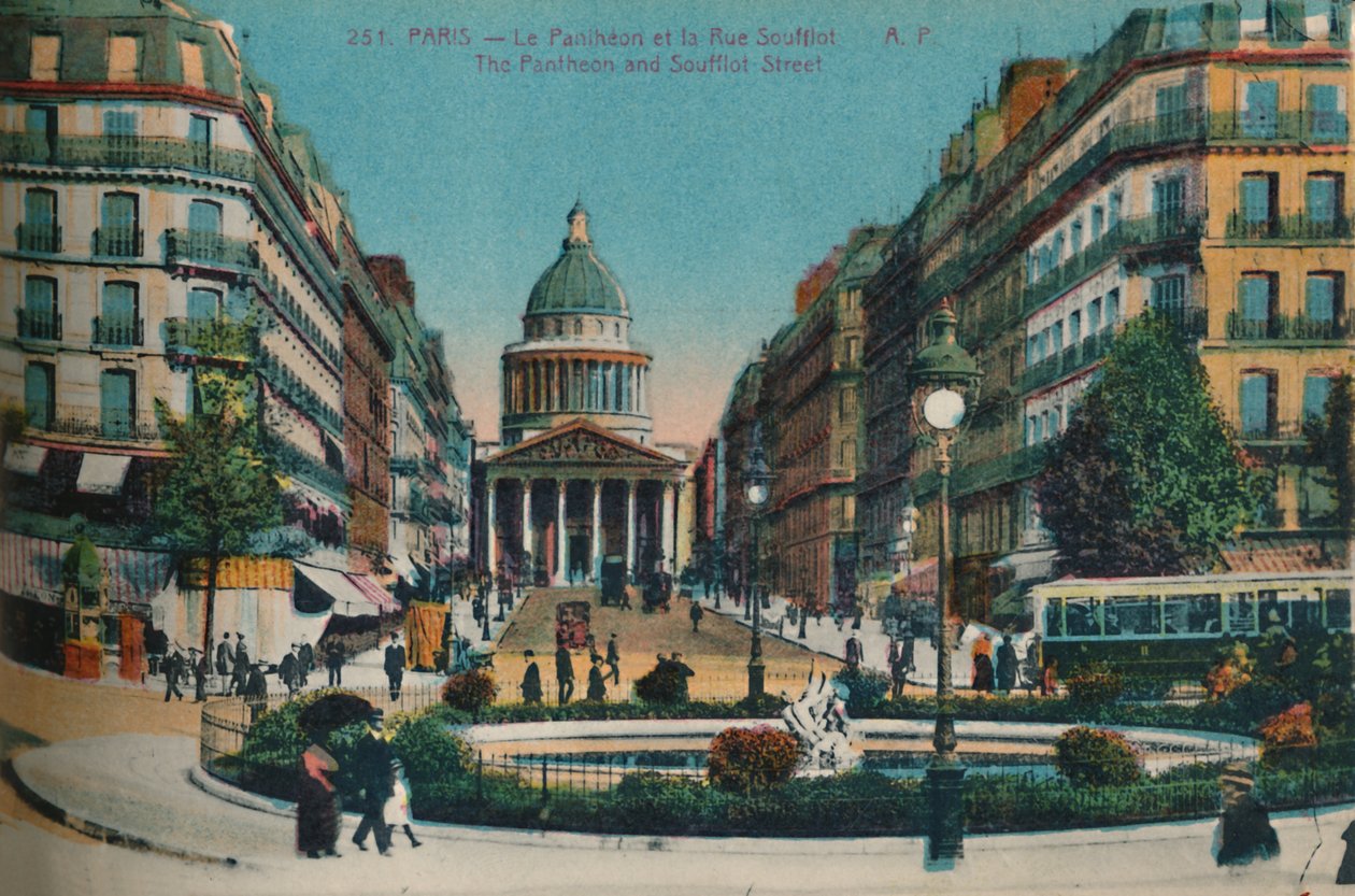 Panthéon og Rue Soufflot, Paris, c1920 af Unbekannt