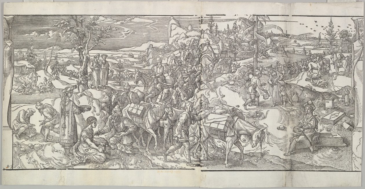 Passagen af ​​en karavane fra frisen Ces Moeurs et fachons de faire de Turcz Customs ..., 1553. af Unbekannt