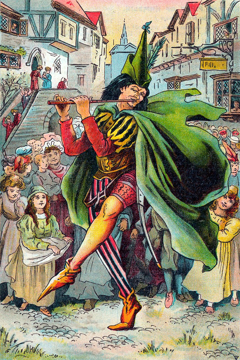 Pied Piper, der fører Hamelins børn bort, c1899 af Unbekannt