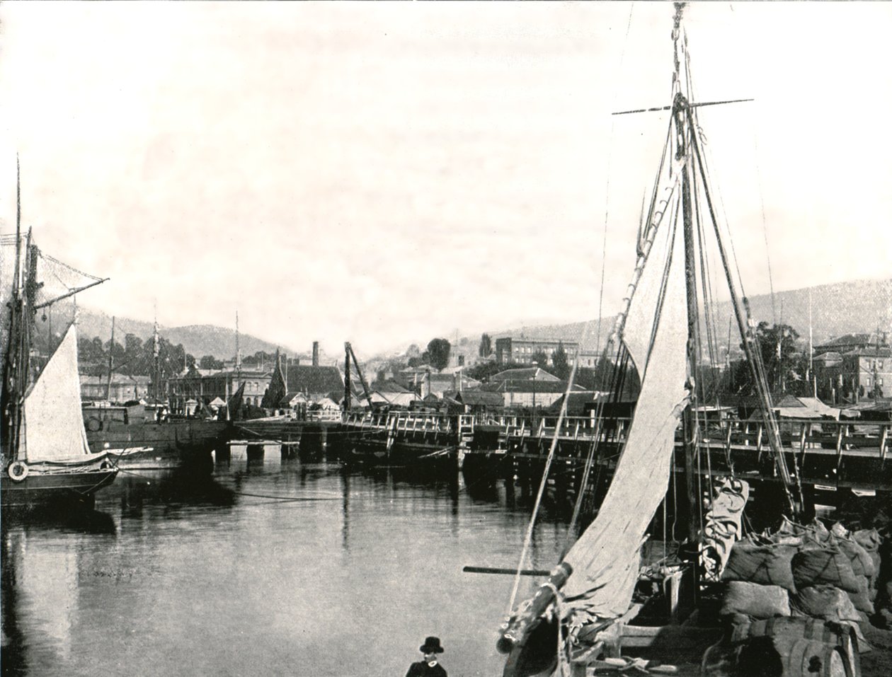 Havnen i Hobart, Tasmanien, Australien, 1895. af Unbekannt