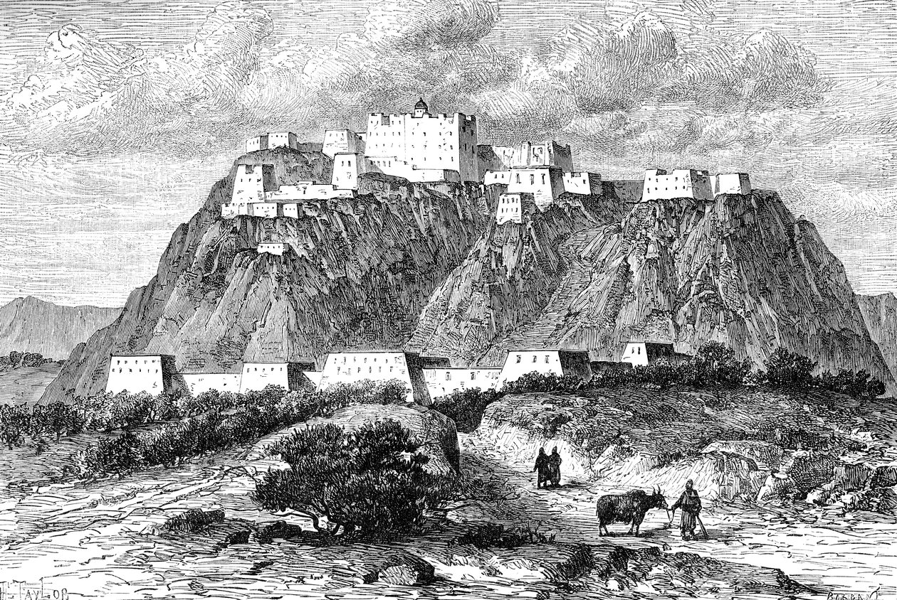 Potala-paladset i Lhasa, Tibet, i det 17. århundrede, c1890 af Unbekannt