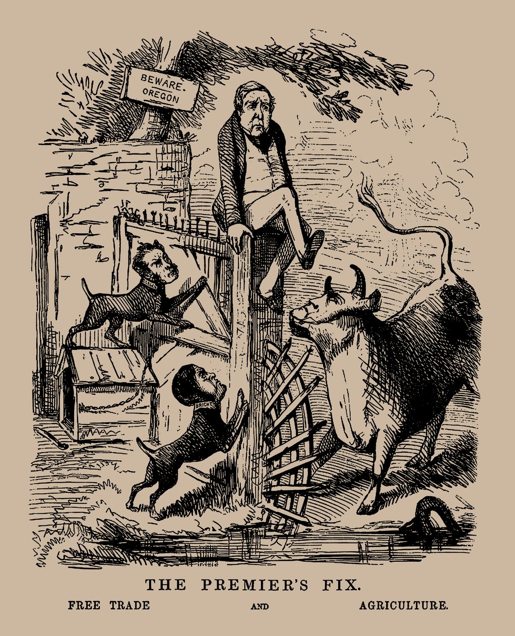 Premierens fix. Frihandel og Landbrugsskræl mellem Frihandel og Beskyttelse, april 1845. af Unbekannt