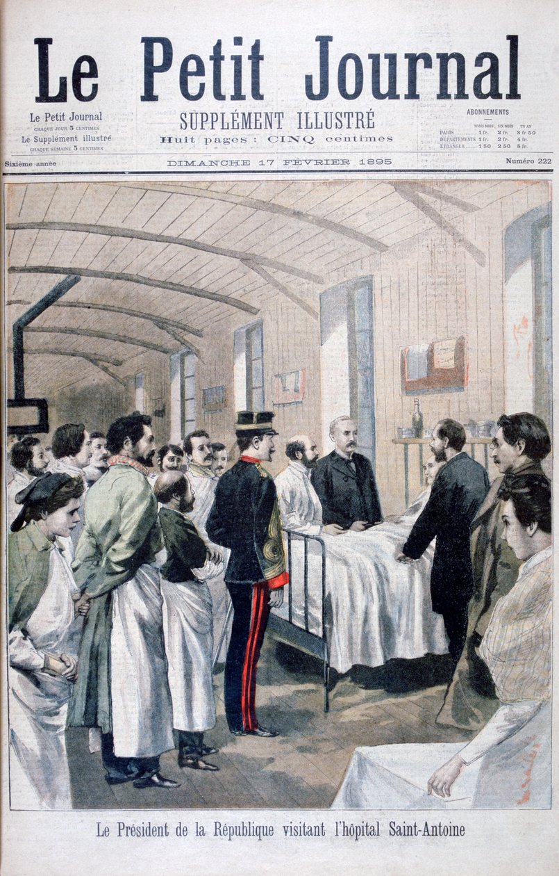 Republikkens præsident, Felix Faure, besøgte Saint-Antoine Hospital, Paris, 1895 af Unbekannt