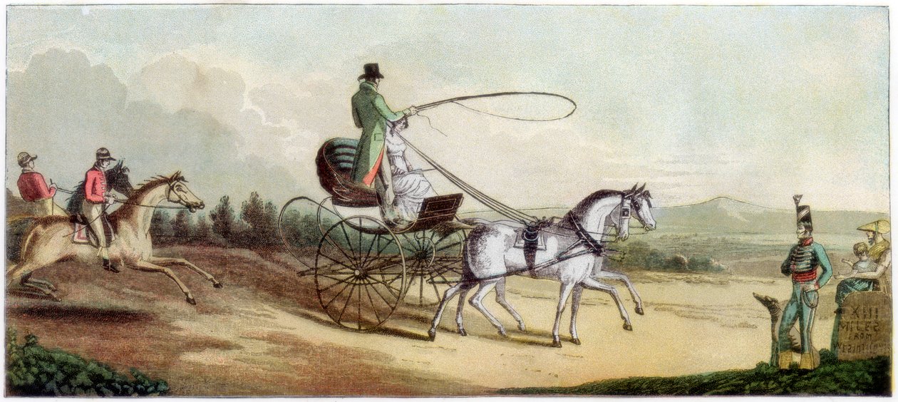 Prinsregenten kører fru Q på vejen til Brighton, slutningen af det 18. eller begyndelsen af det 19. århundrede 1890 af Unbekannt