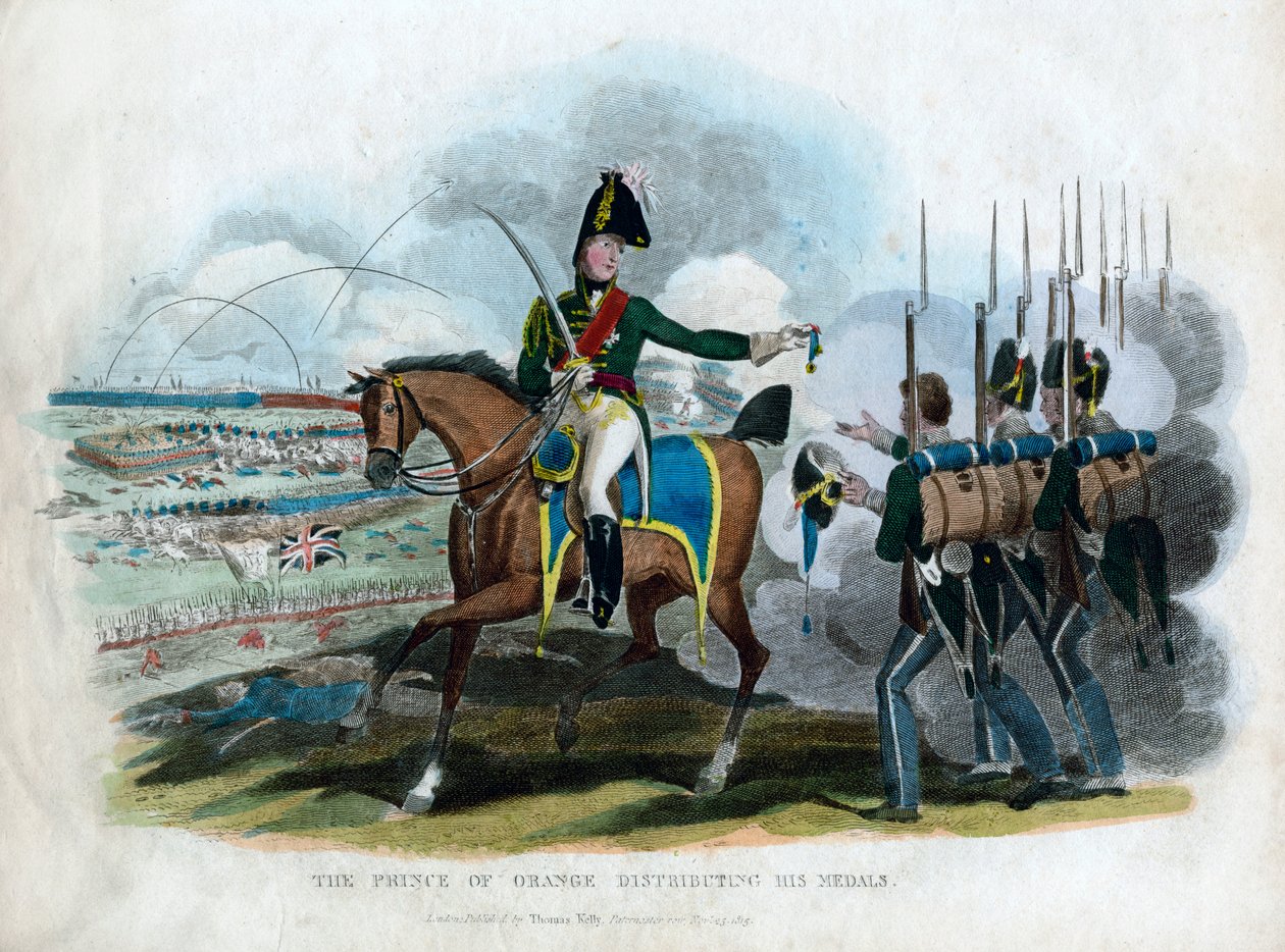 Prinsen af Orange uddeler sine medaljer, 1815 af Unbekannt