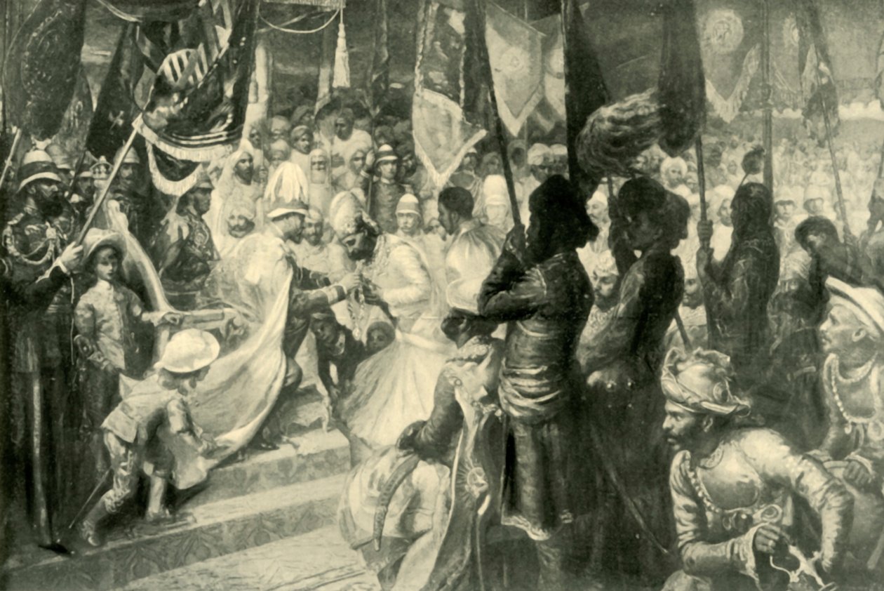 Prinsen af Wales overdrager ordenen af Indiens stjerne i Calcutta, 1901. af Unbekannt