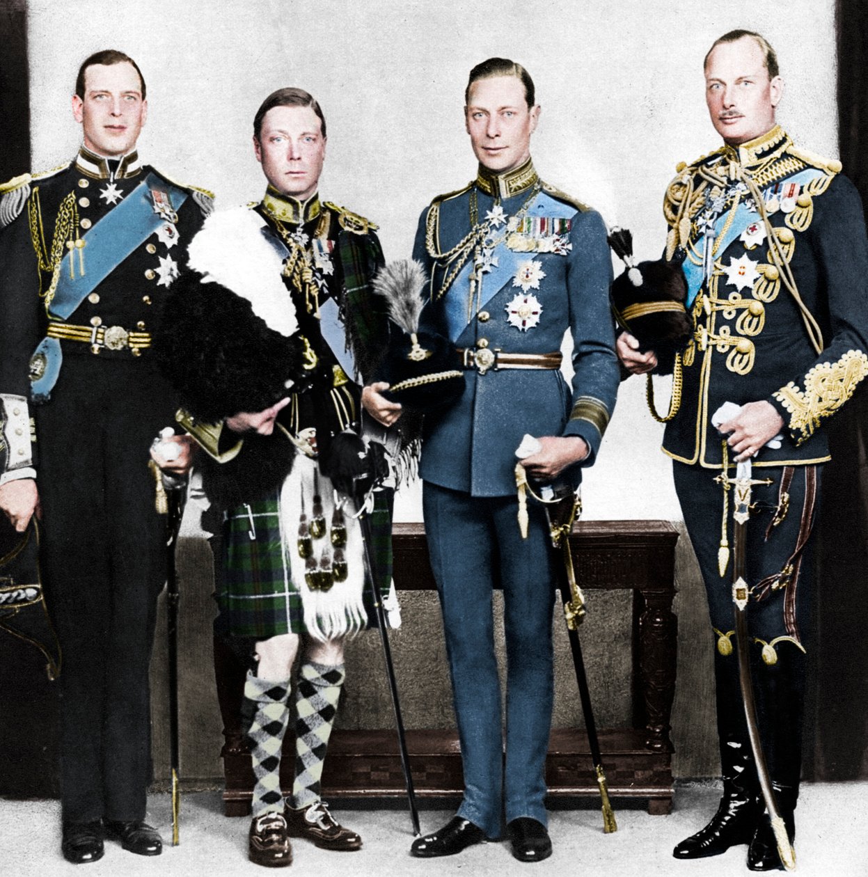 Prinsen af Wales med sine brødre, c1930