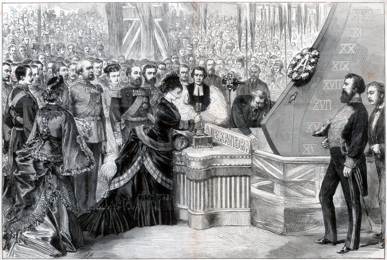 Prinsessen af Wales lancerer det nye jernbeklædte skib Alexandra, 1875 af Unbekannt