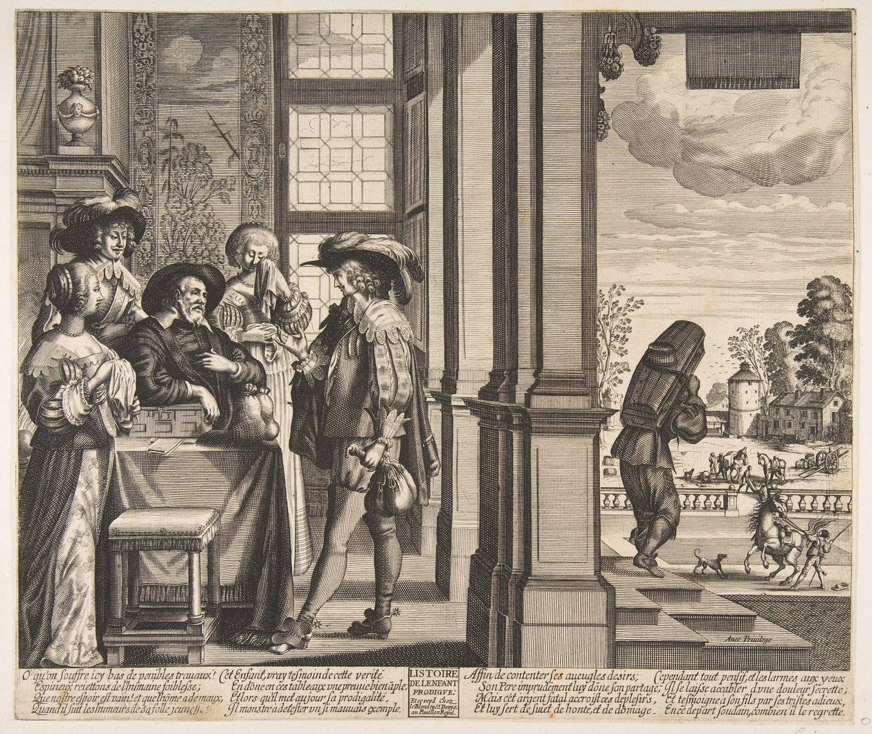 Den fortabte søn forlader hjemmet, ca. 1636. af Unbekannt