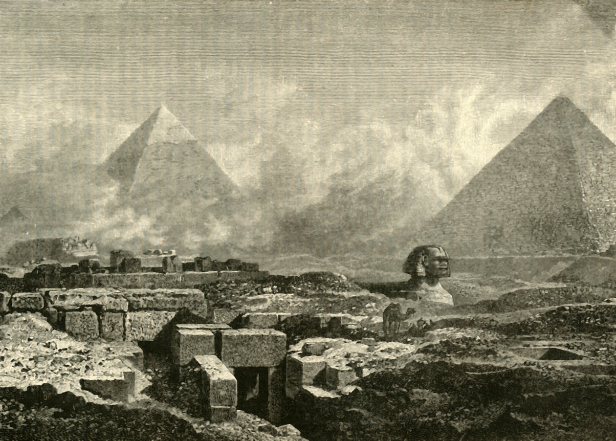 Pyramiderne og Sfinxen, 1890. af Unbekannt