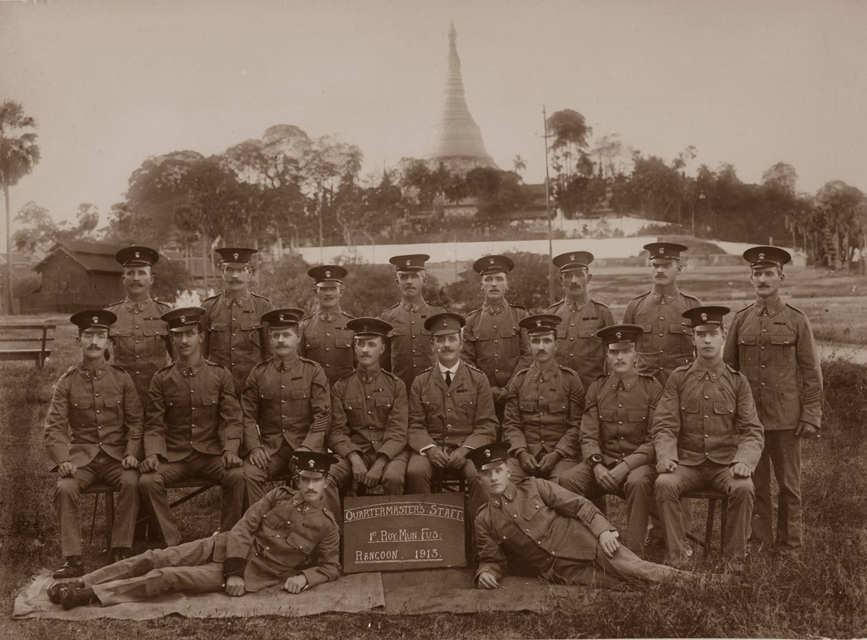 Quartermasters Staff of the 1st Royal Munster Fusiliers, Rangoon, Burma, 1913 af Unbekannt