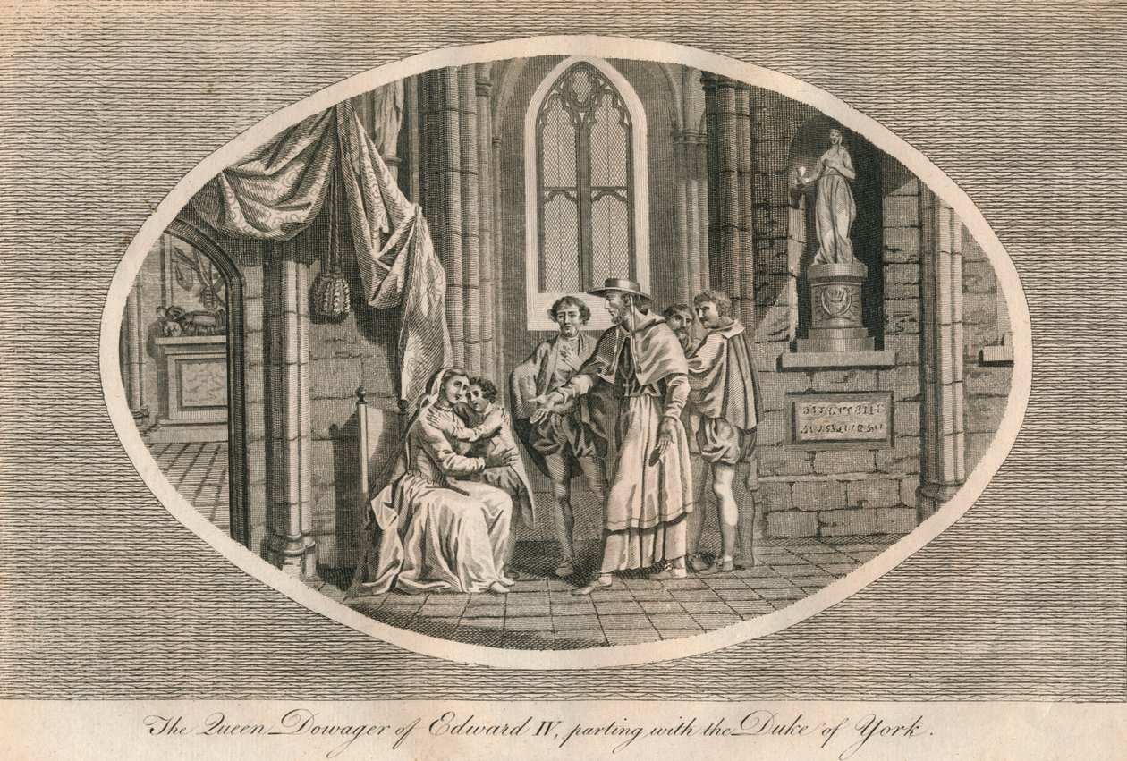 Enkedronningen af Edward IV skilles med sin søn, hertugen af York, 1483 1793 af Unbekannt
