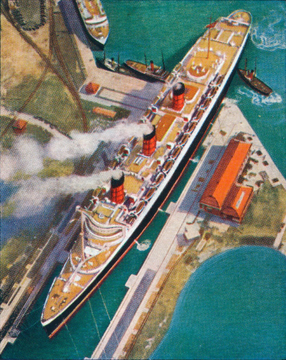 The Queen Mary i Southampton, 1938 af Unbekannt