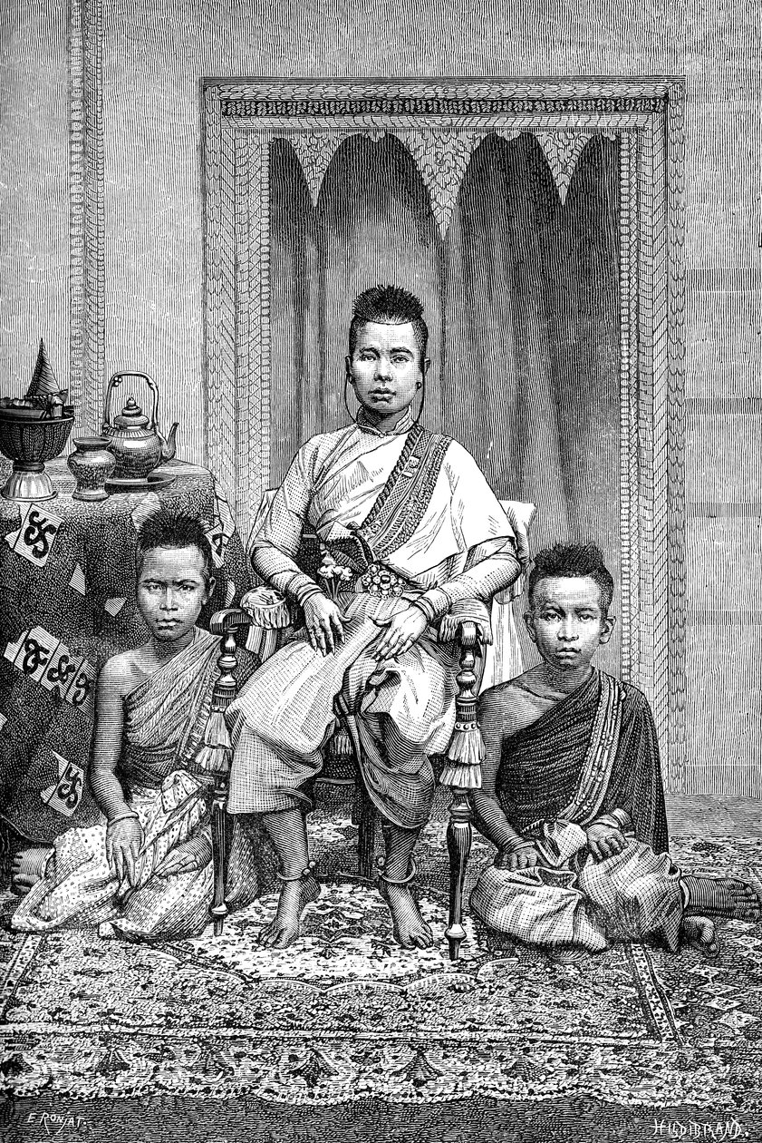 Dronningmoderen til den cambojanske khmer, Cambodia, 1895 af Unbekannt