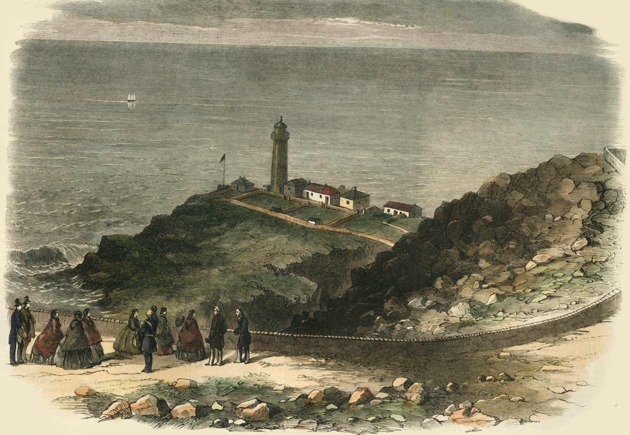Dronningen på besøg i South Stack Lighthouse, Holyhead..., 1853, 1861. af Unbekannt
