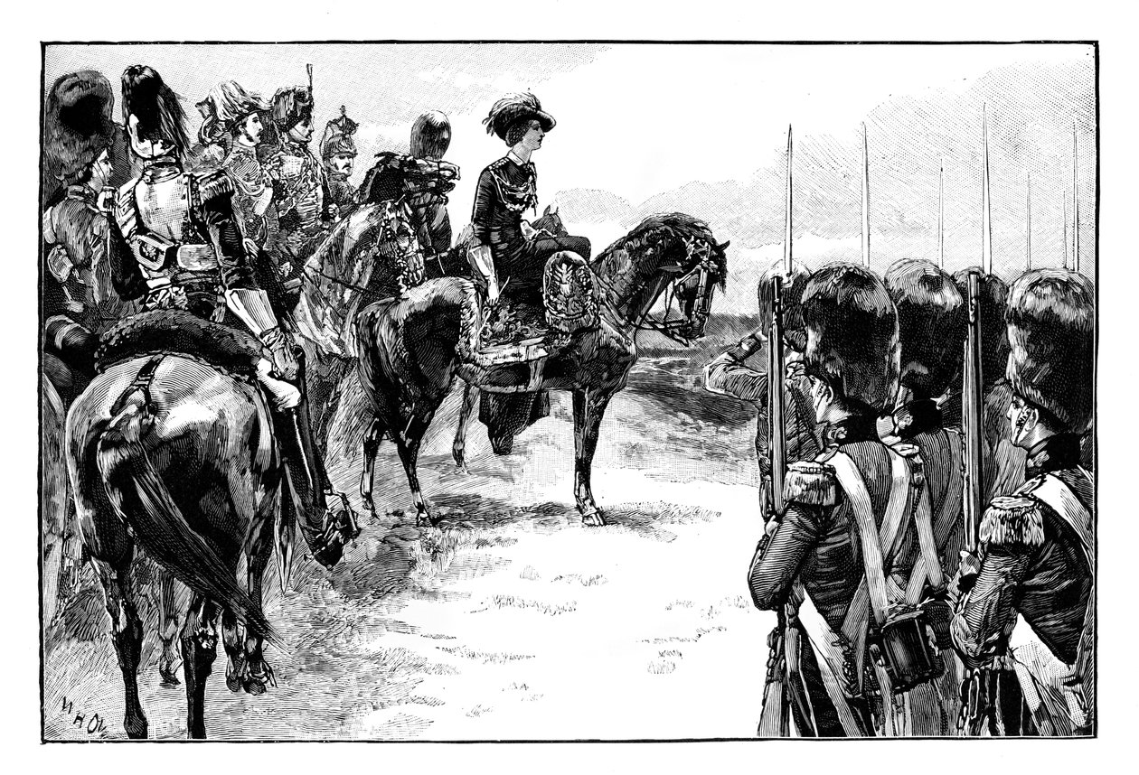 Dronningen i lejren i Chobham, Surrey, 1853, 1888 af Unbekannt