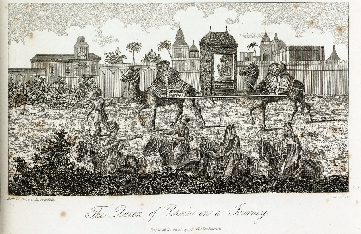 Dronningen af Persien båret af kameler, c 1810-1829 af Unbekannt