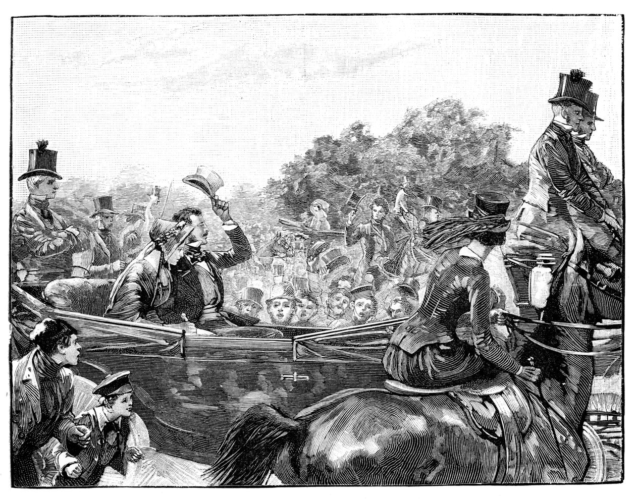 The Queens Reception i Hyde Park, London, c1840