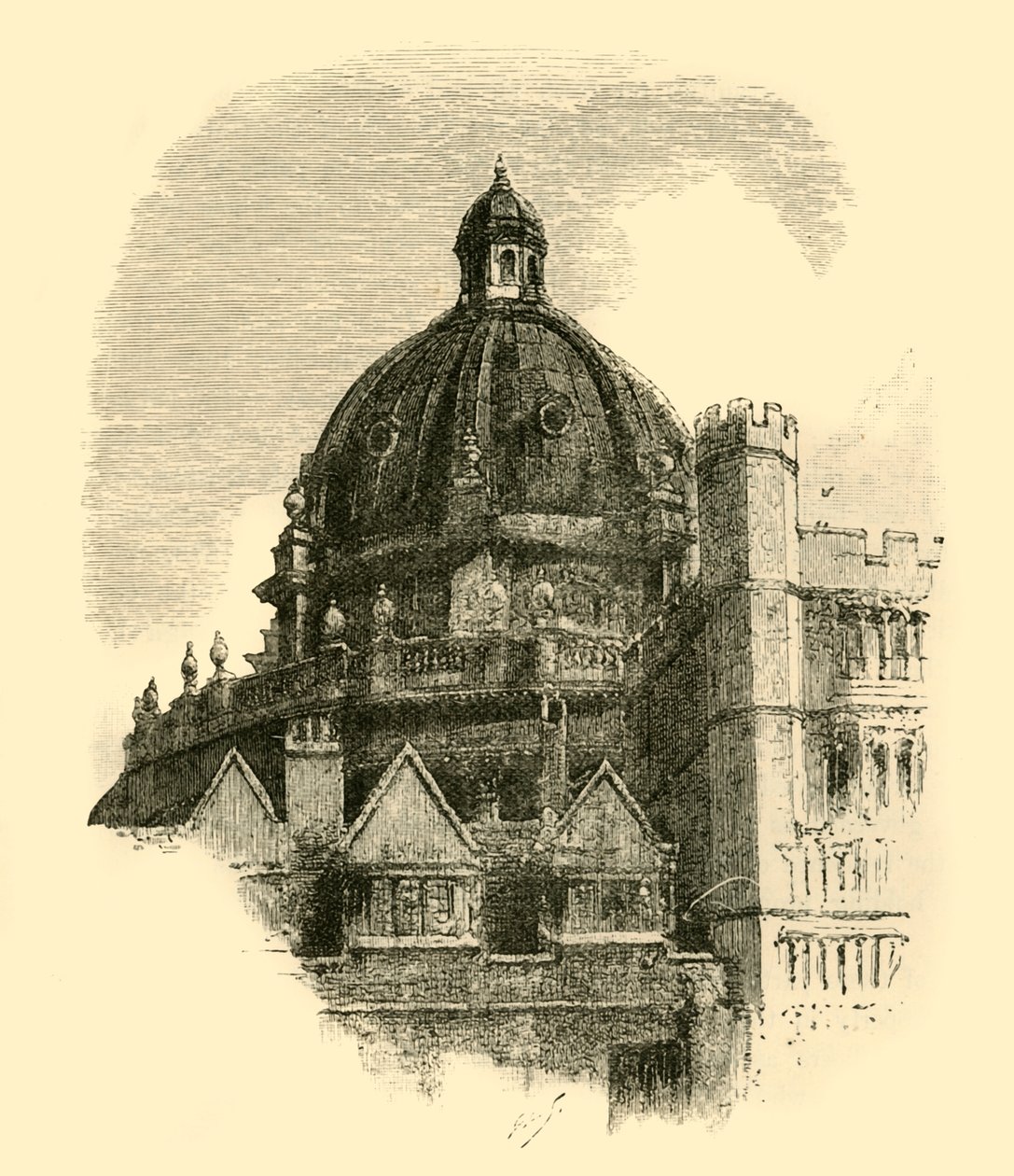 Radcliffe Library, fra Brasenoses firkant, 1898. af Unbekannt
