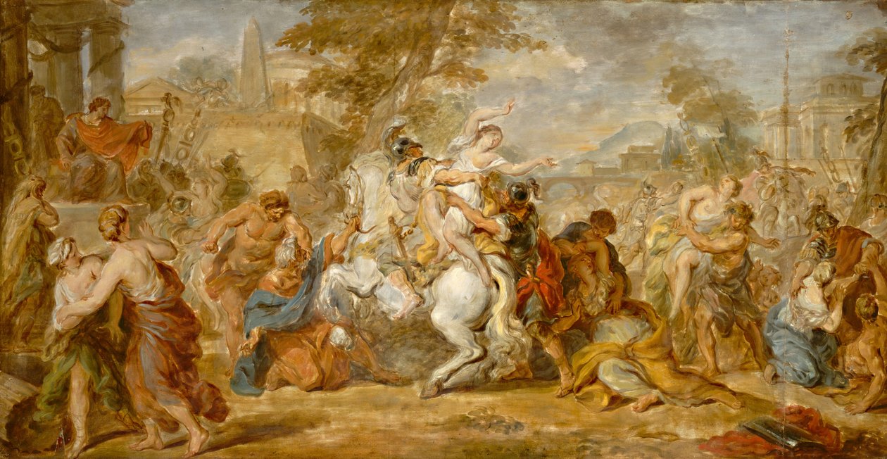 Voldtægten af de sabinske kvinder, ca. 1770. af Unbekannt
