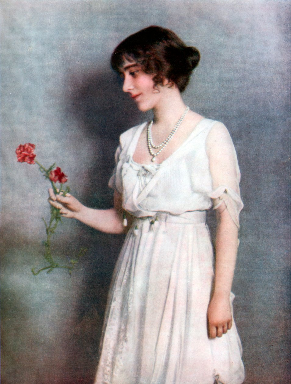 Den røde nelliker, Lady Elizabeth Bowes-Lyon, 1923 af Unbekannt